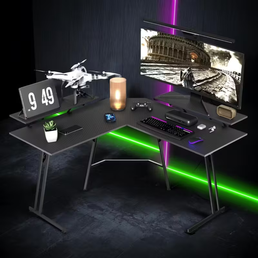 L-alakú gamer asztal