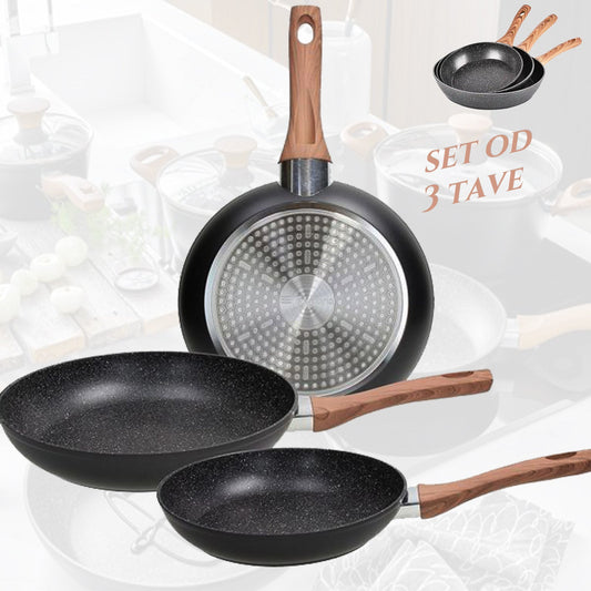 3 db-os márvány serpenyő készlet 20cm/24cm/28cm