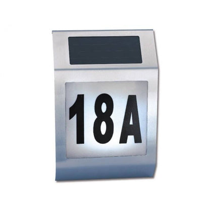 Napelemes LED lámpa házszámmal