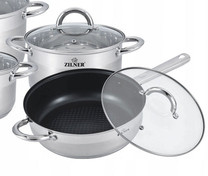 Felső rozsdamentes acél 18/10 ZILNER 12 darabos edénykészlet