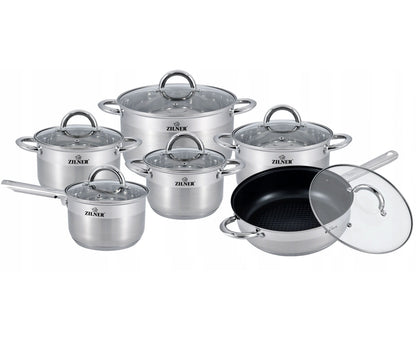 Felső rozsdamentes acél 18/10 ZILNER 12 darabos edénykészlet