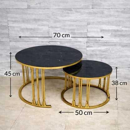 Dohányzóasztal szett – Fekete márvány