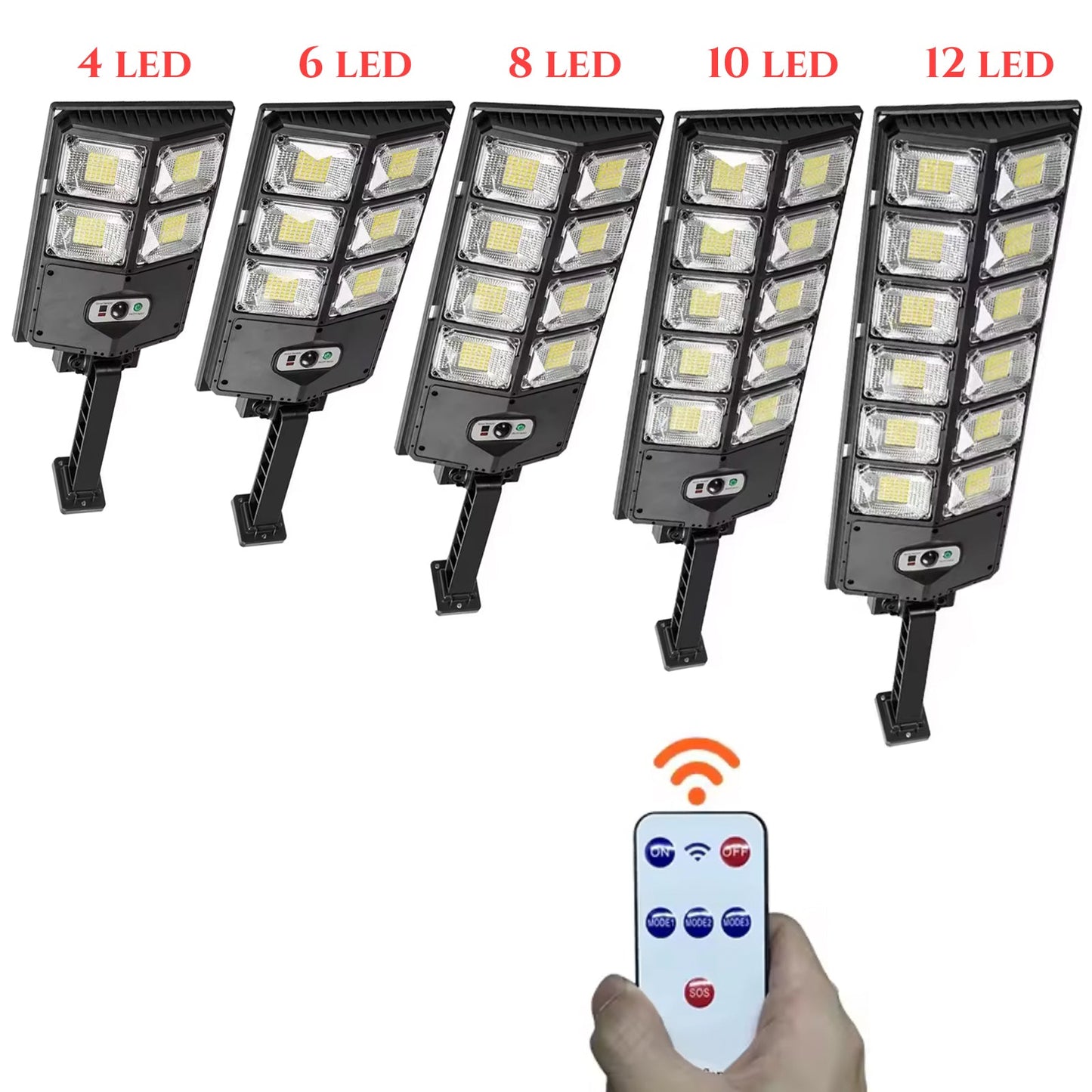 Napelemes LED lámpa távirányítóval