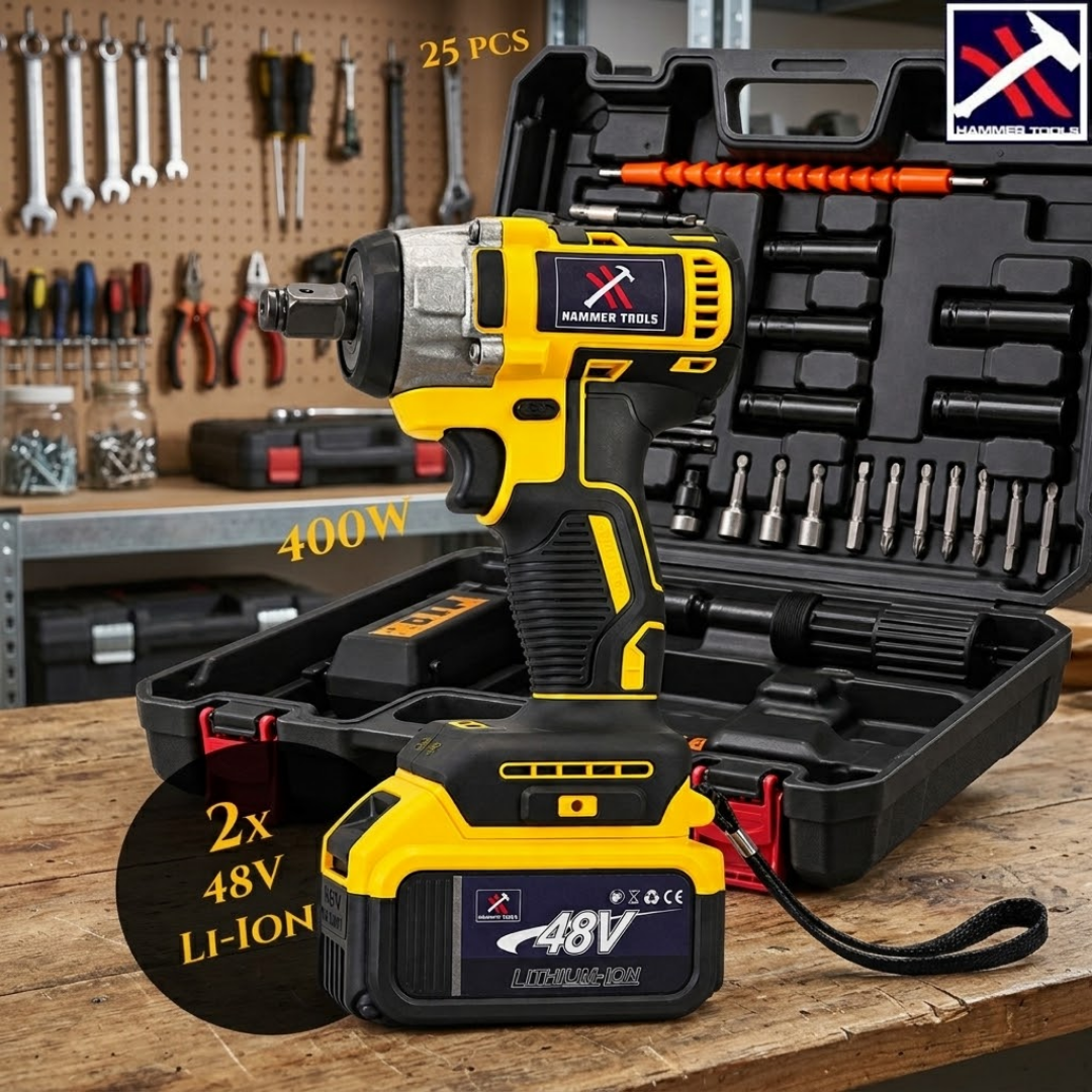 HAMMER TOOLS - Ütvecsavarozó 48V, 2x akkumulátor + 25 részes készlet
