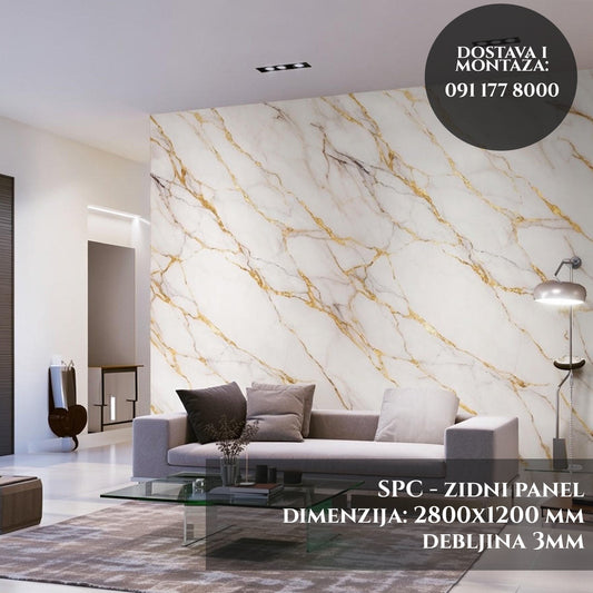 Fali dekorpanel - White gold