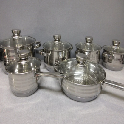 12 darabos, strapabíró edénykészlet 18/10-es rozsdamentes acélból