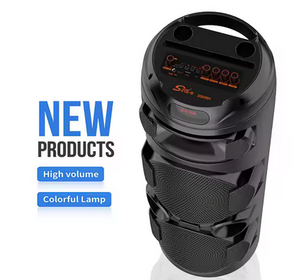 DUPLA 8 HÜVELYKES BLUETOOTH HANGSZÓRÓ VEZETÉK NÉLKÜLI MIKROFONNAL