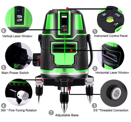 Lézeres szintező 2 elem + állvány + szemüveg