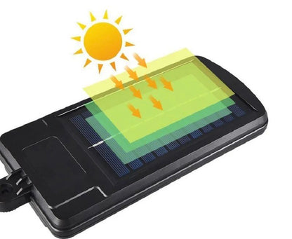 NAPELEMES REFLEKTOR ÉRZÉKELŐVEL, 120 LED-DEL, TARTÓVAL ÉS TÁVIRÁNYÍTÓVAL