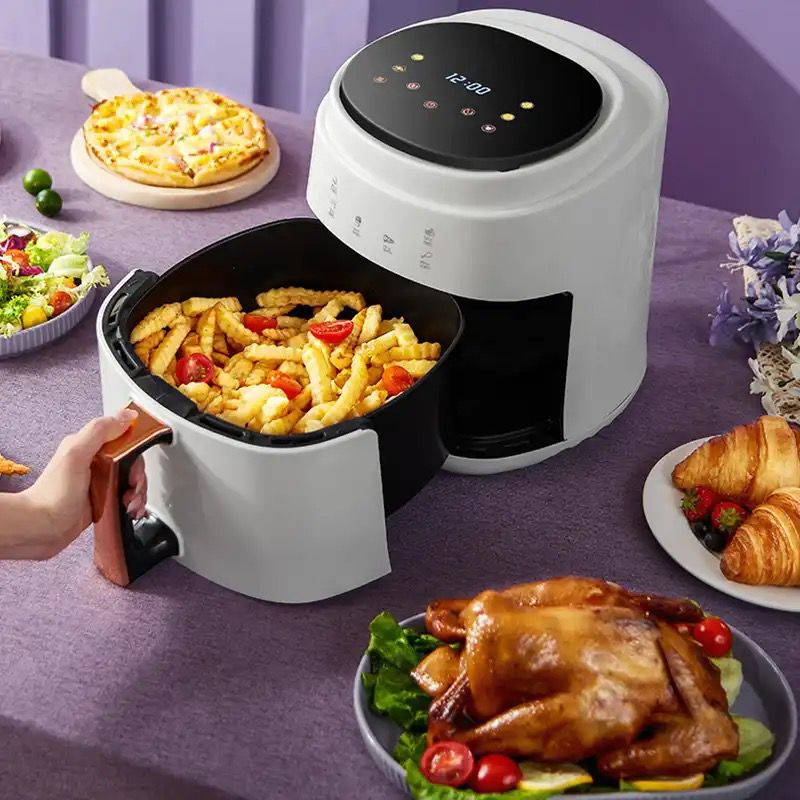 FORRÓLEVEGŐS OLAJMENTES SÜTŐ 1400 W 8 L TÖBBFUNKCIÓS FUNKCIÓKKAL ÉS ÉRINTŐKÉPERNYŐVEL