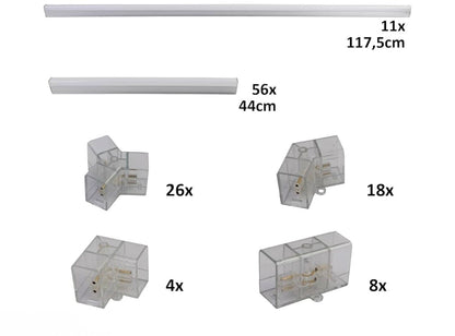 Hatszögletű LED háló 484x243 cm