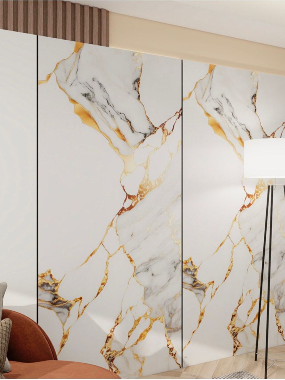 Fali dekorpanel - Gold mramor