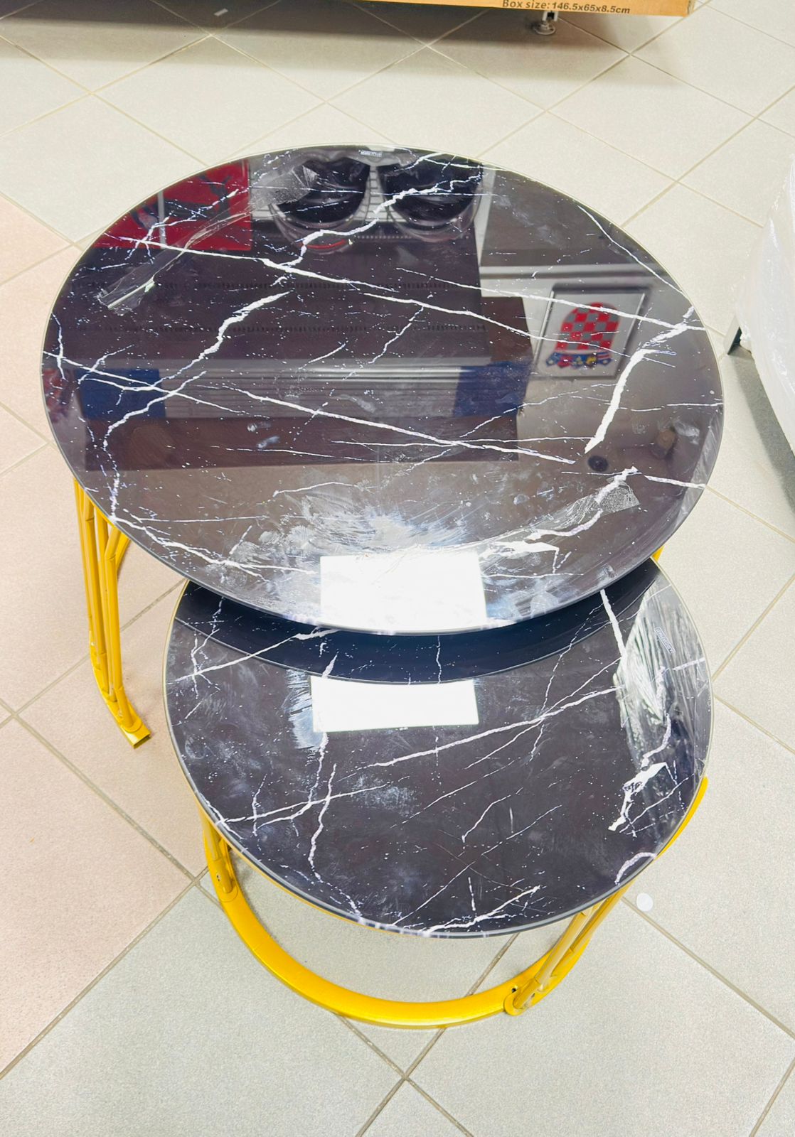 Dohányzóasztal szett – Fekete márvány