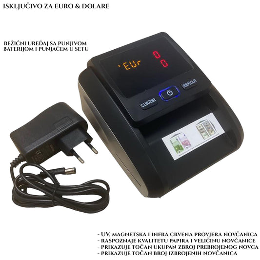 VEZETÉK NÉLKÜLI ESZKÖZ ÚJRA TÖLTHETŐ AKKUMULÁTORRAL PÉNZSZÁMOLÁSHOZ ÉS ELLENŐRZÉSÉHEZ