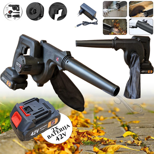 AKKUS LOMBFÚVÓ ÉS PORSZÍVÓ 42V 2 AKKUMULÁTORRAL KALAPÁCSOLÓ SZERSZÁMMAL