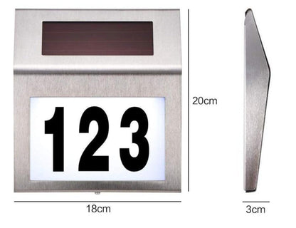 Napelemes LED lámpa házszámmal