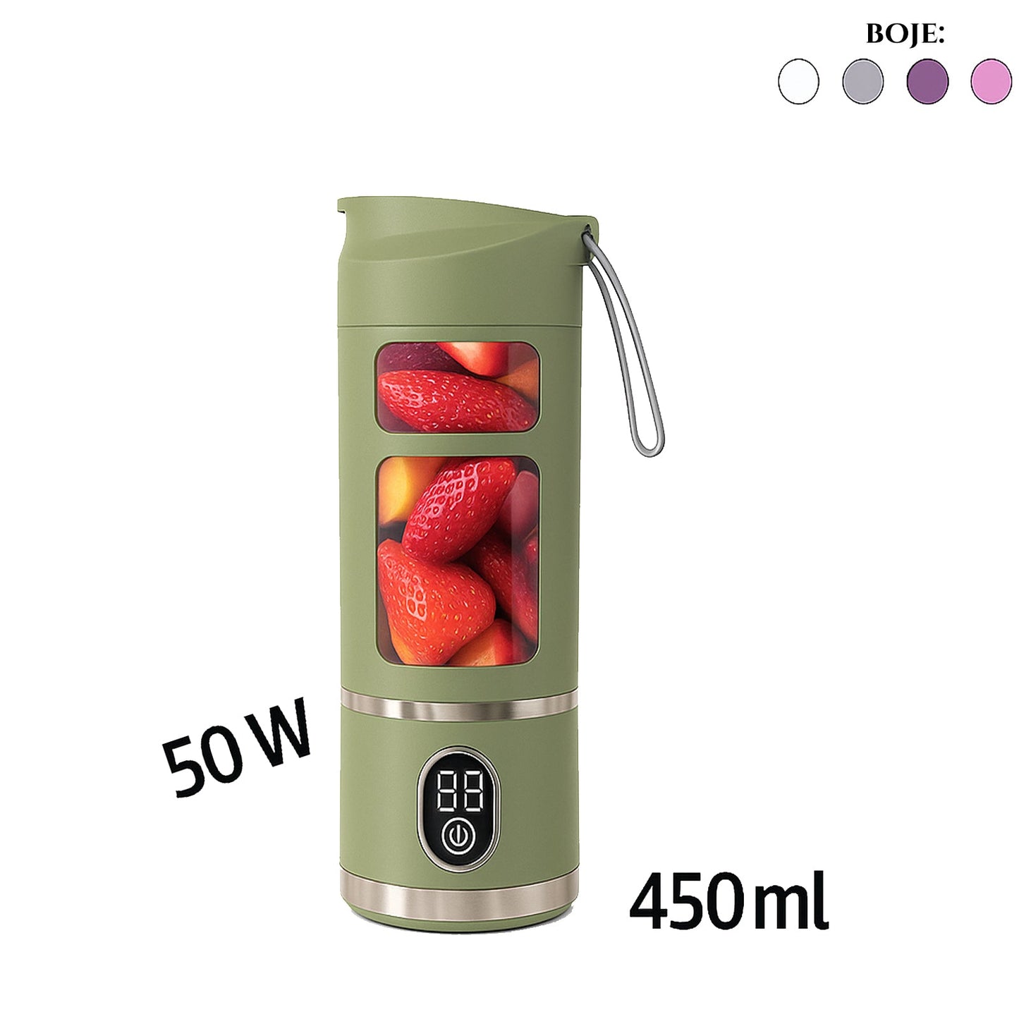 Hordozható gyümölcsprés & turmixgép 450 ml
