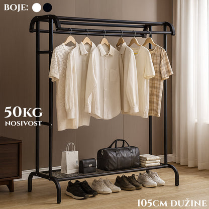 Ruhatartó állvány polccal – 105 cm